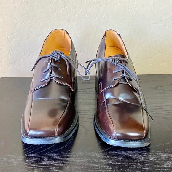 Height Increased Brown Leather Dress Shoes - Picture 4 of 10